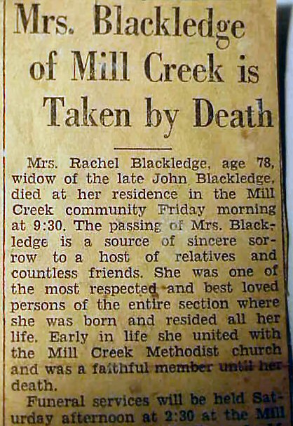 Rachel C. Walters, Obit part 1